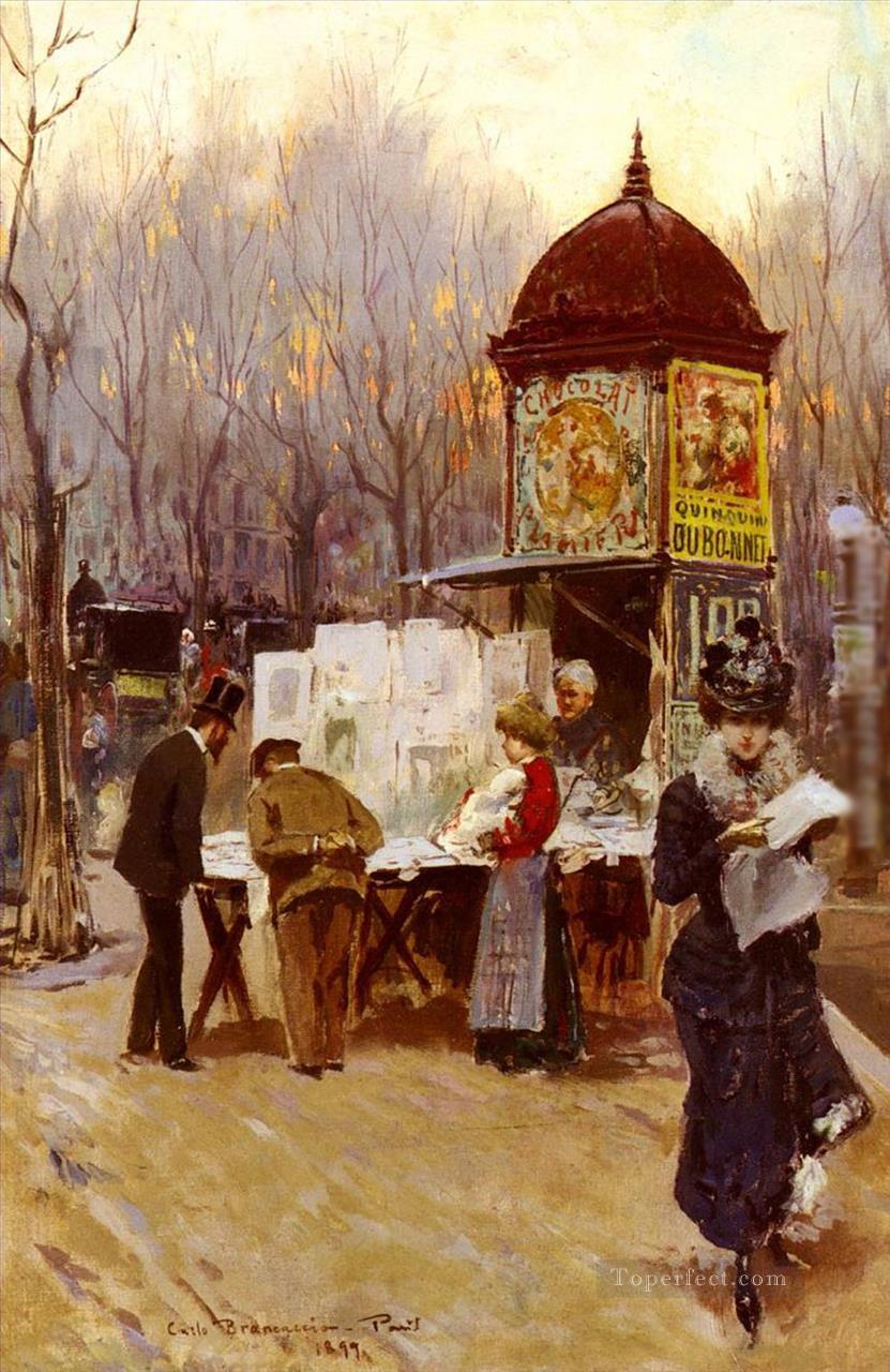 Carlo Brancaccio The Kiosk Paris Oil Paintings